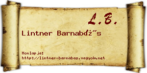 Lintner Barnabás névjegykártya