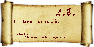 Lintner Barnabás névjegykártya