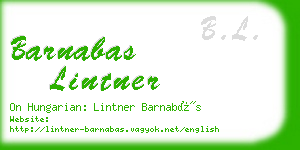 barnabas lintner business card